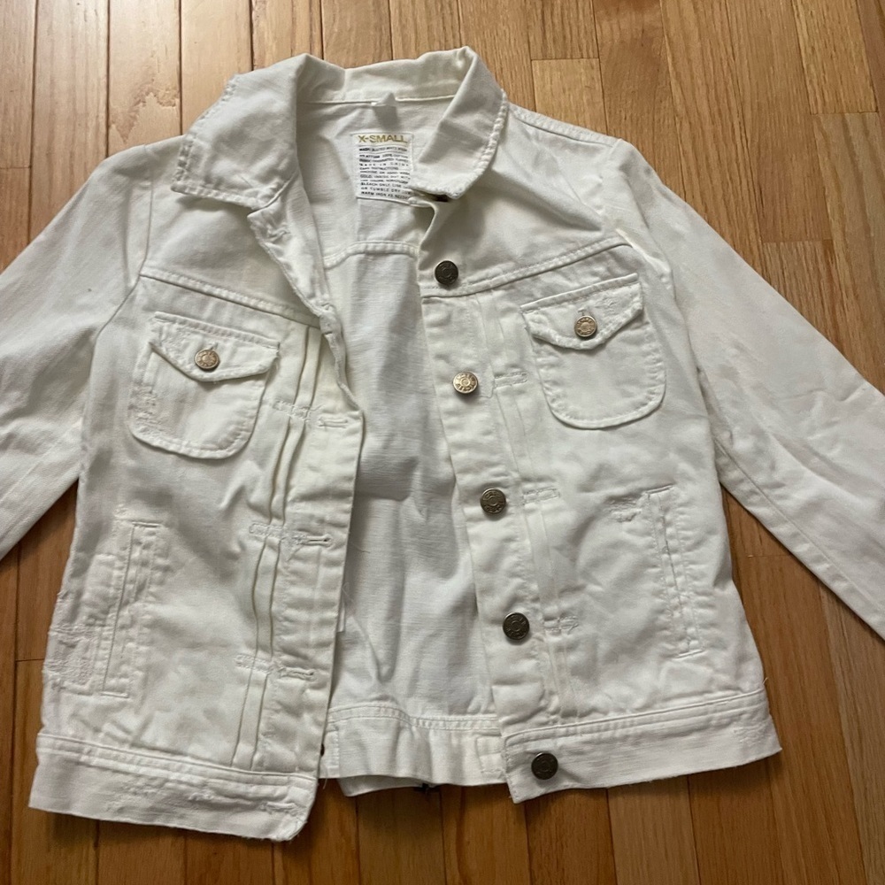 J Crew X-Small White Jean Jacket - Picture 2 of 7